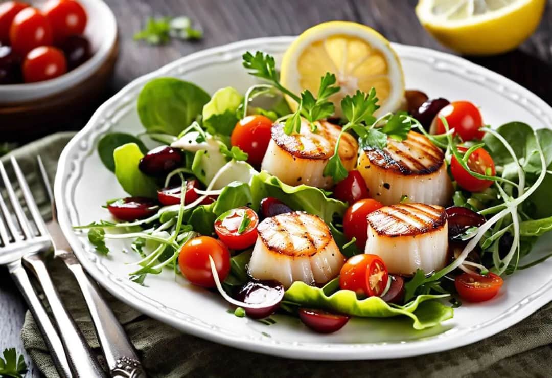 Recette de salade aux noix de Saint-Jacques pour un dîner raffiné